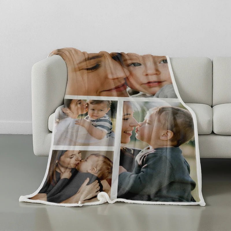 Custom Blankets Flannel 4 Photo Upload PrintToucan