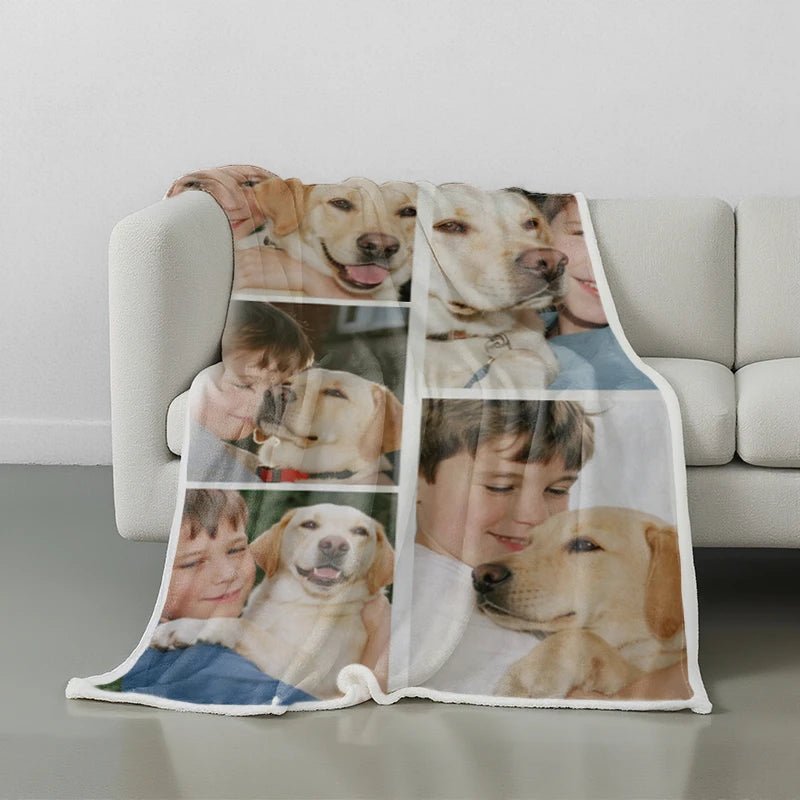 Custom Blankets Flannel 5 Photo Upload PrintToucan