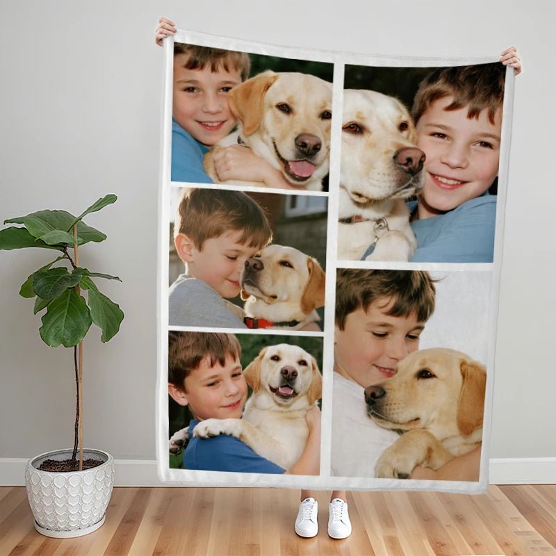 Custom Blankets Flannel 5 Photo Upload PrintToucan