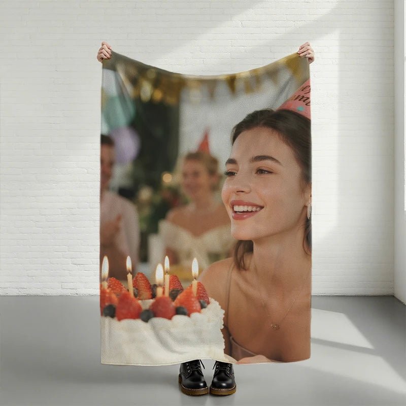 Custom Blankets Flannel with Your Photo for Birthday Gift PrintToucan