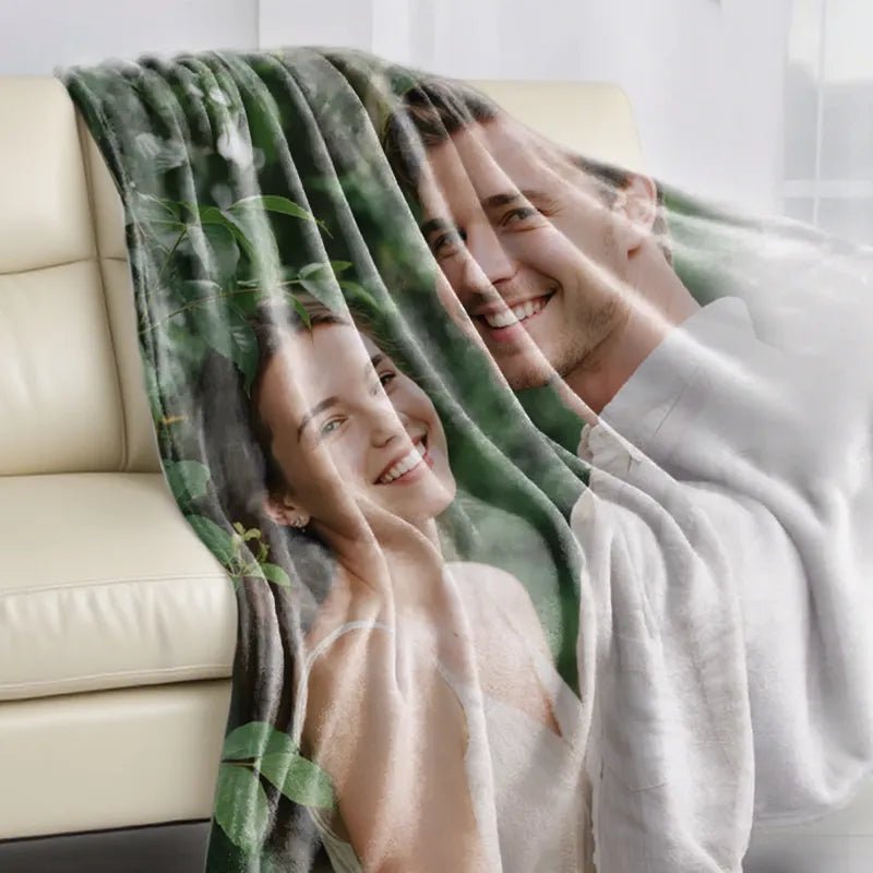 Custom Blankets Flannel with Your Photo for Love Gift - PrintToucan