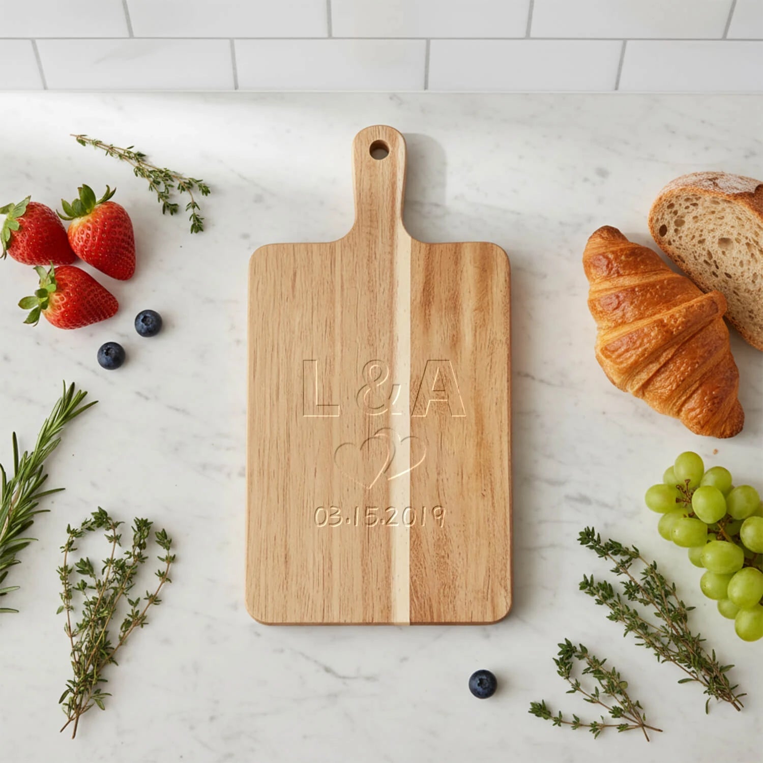 Custom Board Valentine’s Day Acacia Wood Personalized Image Text Cutting Board PrintToucan - PrintToucanValentine's Day Gifts