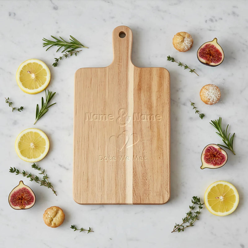 Custom Board Valentine’s Day Acacia Wood Personalized Image Text Cutting Board PrintToucan