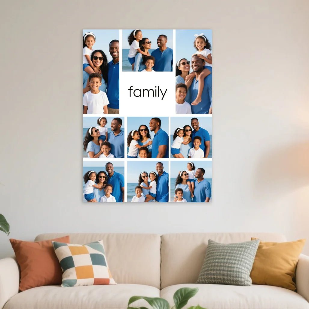 Custom Canvas Prints 3 by 4 Vertical 9Pcs Images Upload & Text PrintToucan - printtoucan