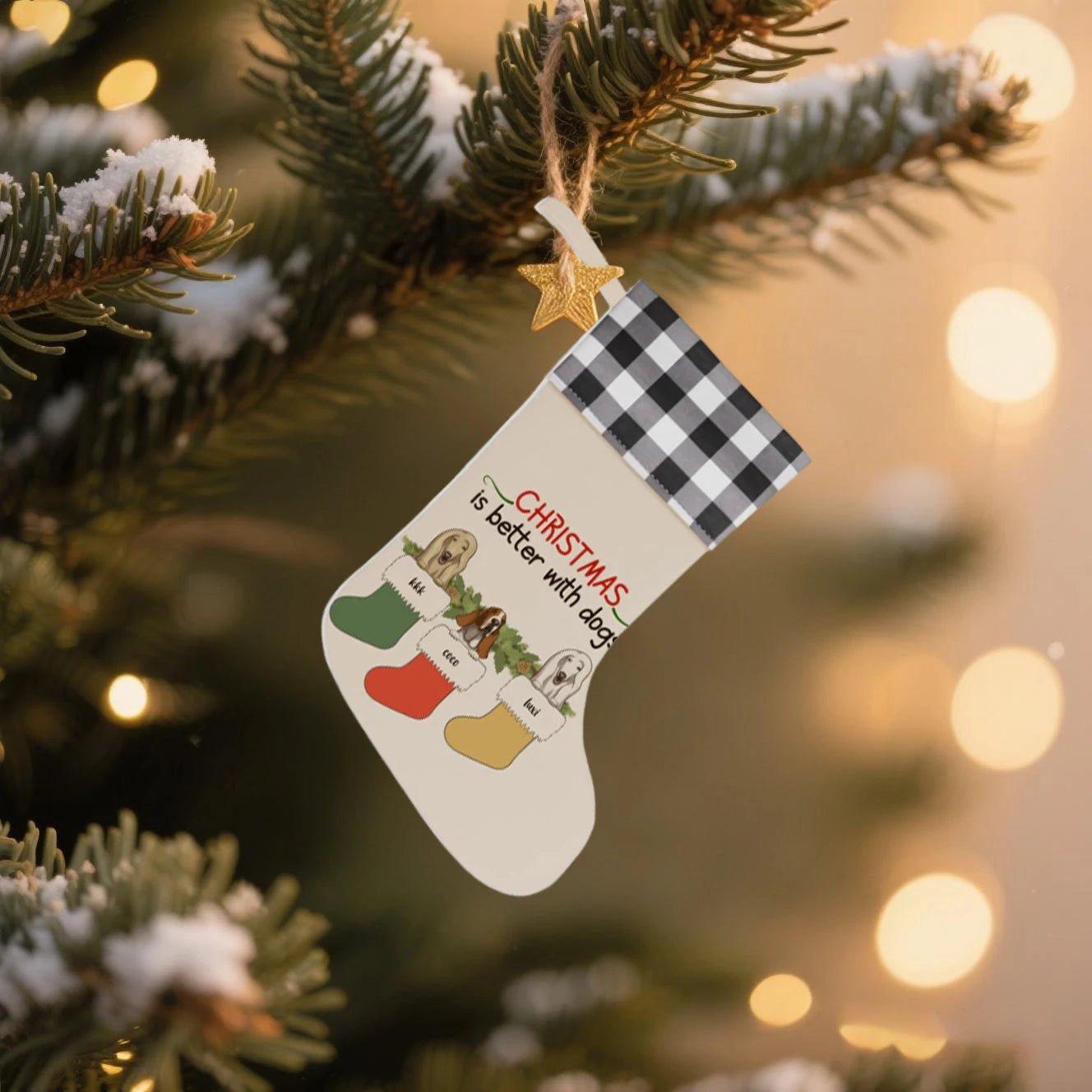 Custom Christmas Stocking – Personalized Dog Holiday Stocking | Halloween Edition - printtoucan