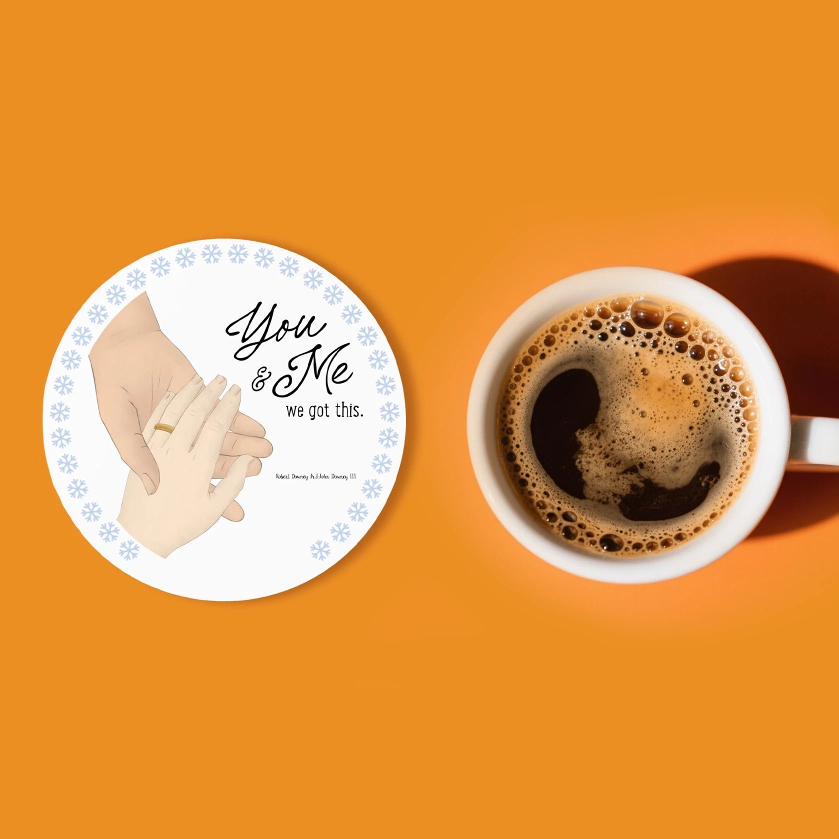 Custom Cork Back Coaster – You & Me Personalized Couple Design - printtoucan