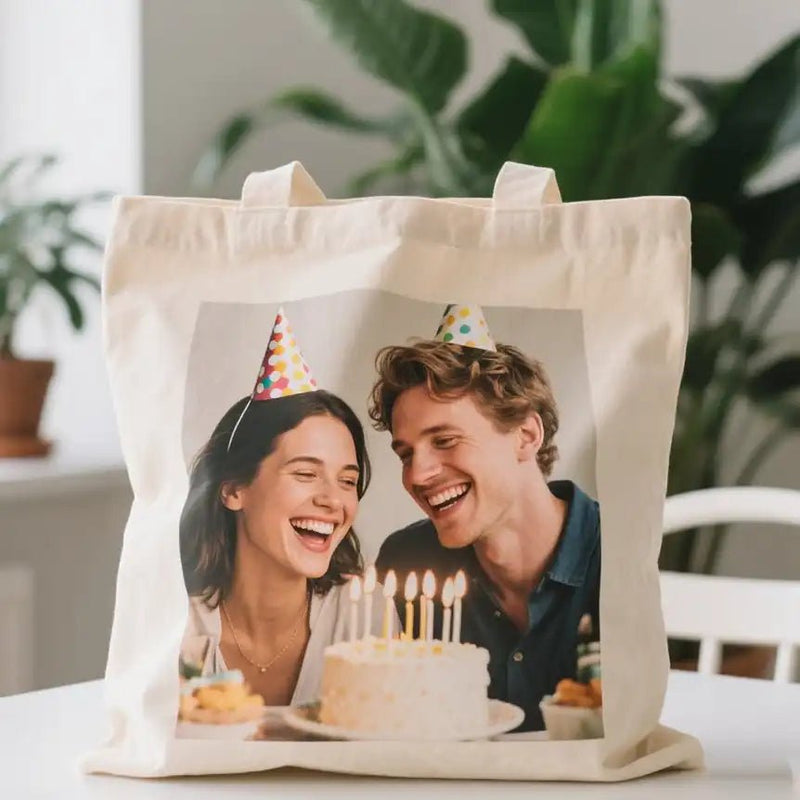 Custom Cotton Tote Bag Birthday Gift Design Upload Fast Printing | PrintToucan