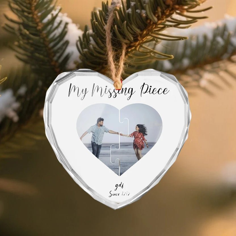 Custom Crystal Glass Ornament – My Missing Piece - printtoucan