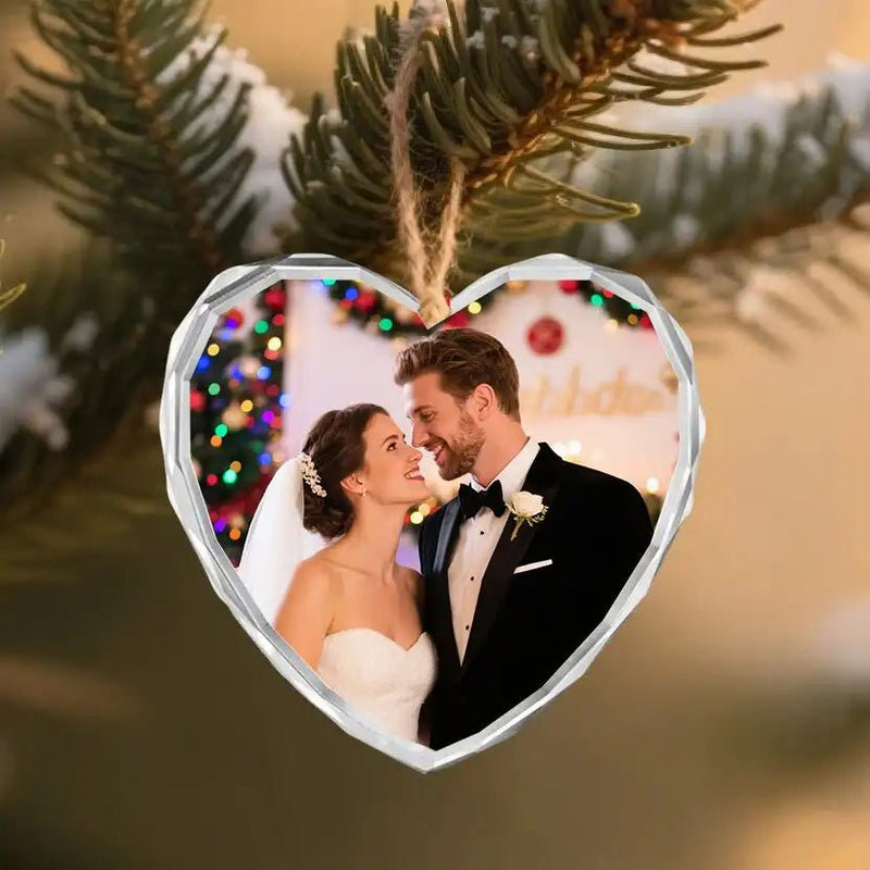 Custom Crystal Glass Ornament Wedding Keepsake Fast Printing | PrintToucan