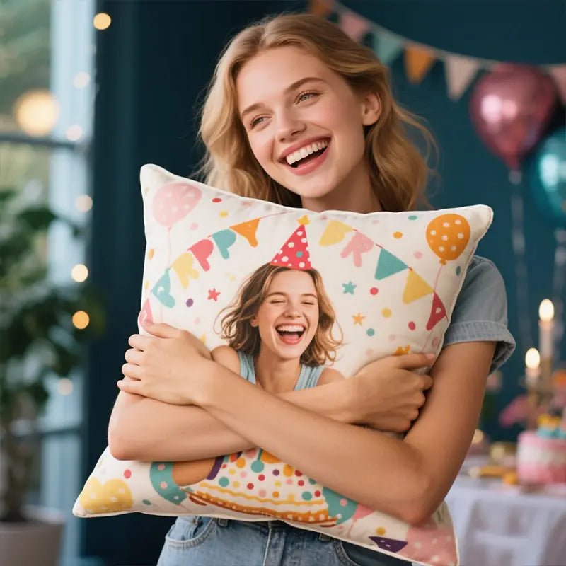 Custom Cushion Birthday Gift with Photo Upload Fast Printing | PrintToucan - printtoucan