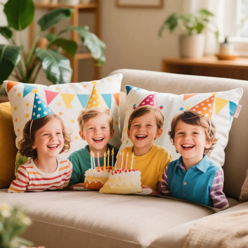 Custom Cushion Birthday Gift with Photo Upload Fast Printing | PrintToucan