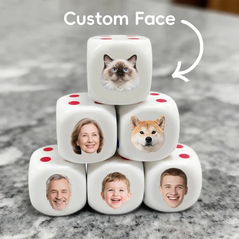 Custom Dice Acrylic Party Print Face Photos Gift | PrintToucan - PrintToucanGame