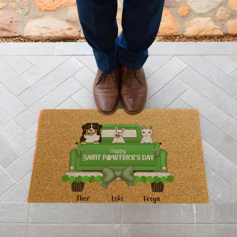 Custom Doormat – Personalized Christmas Pet Name & Breed - printtoucan