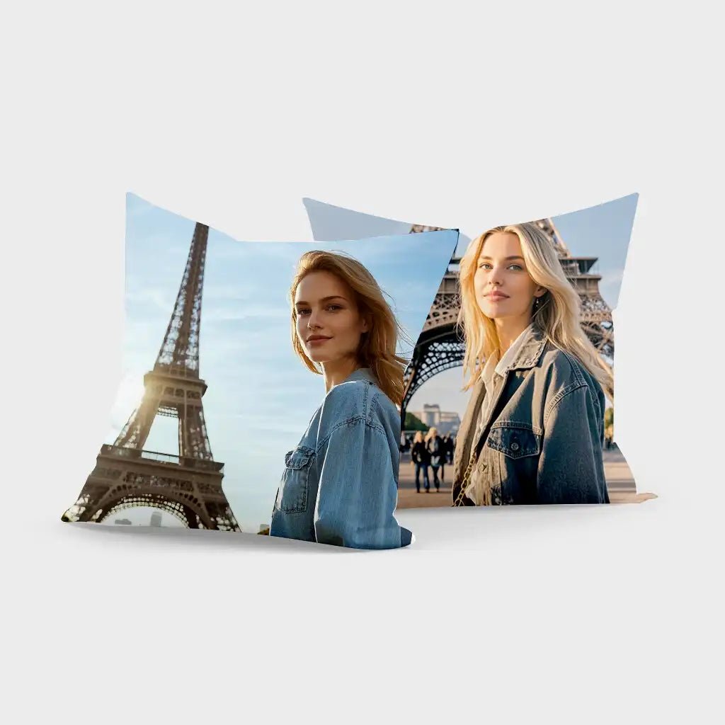 Custom Faux Suede Square Travel Pillow Image Upload Fast Printing | PrintToucan - printtoucan
