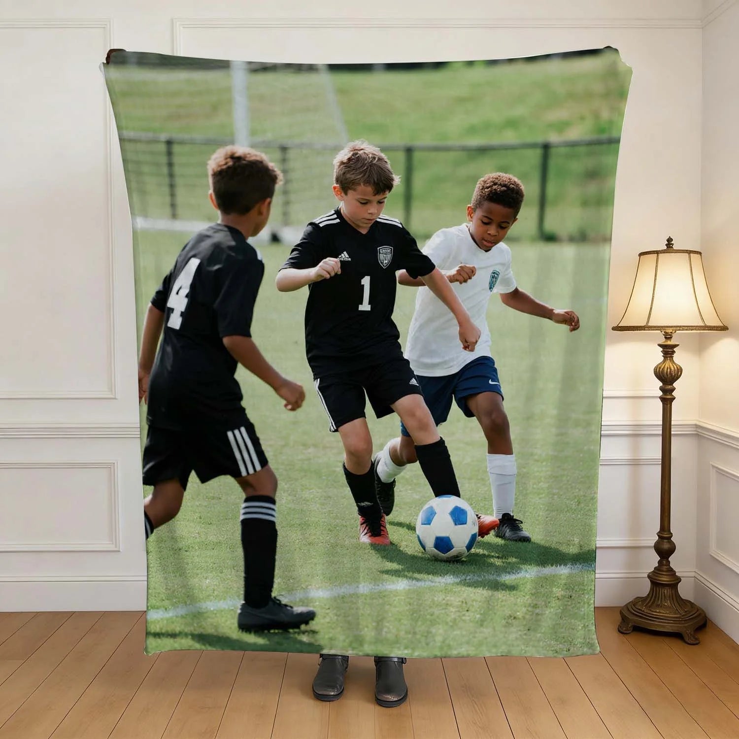 Keep cozy with this custom soccer photo blanket! Printed with your favorite player or team moment, it’s perfect for game nights, bedrooms, or gifting.