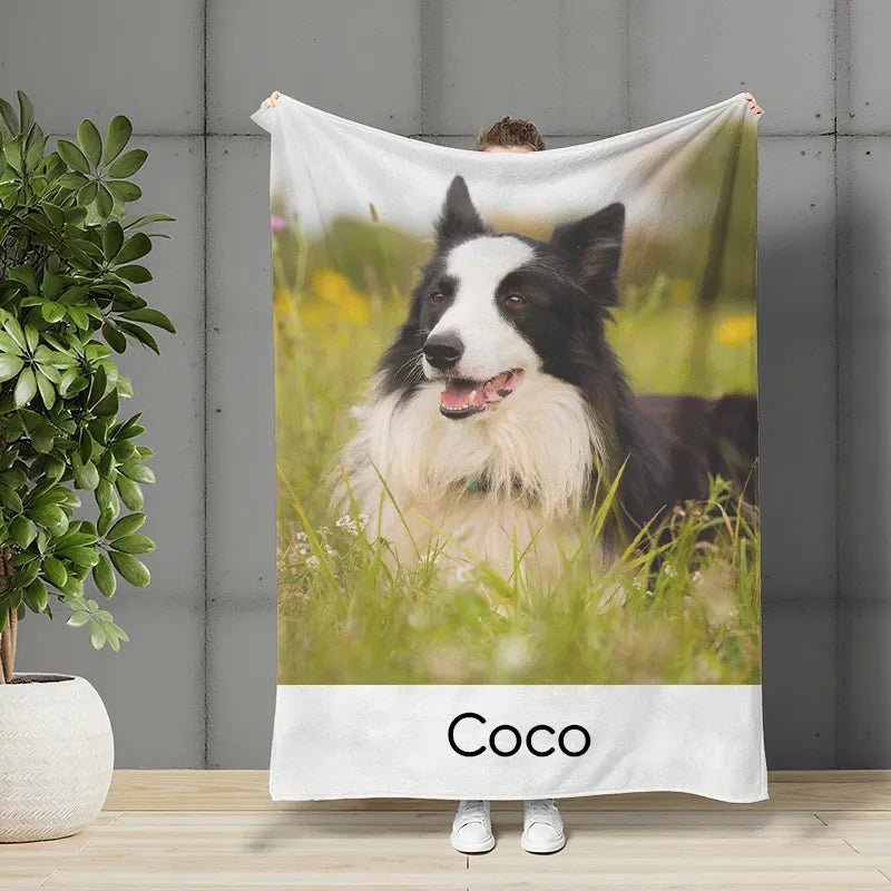 Custom Flannel Blankets with Pet Photo & Name - Personalized Cozy Gift PrintToucan - printtoucan