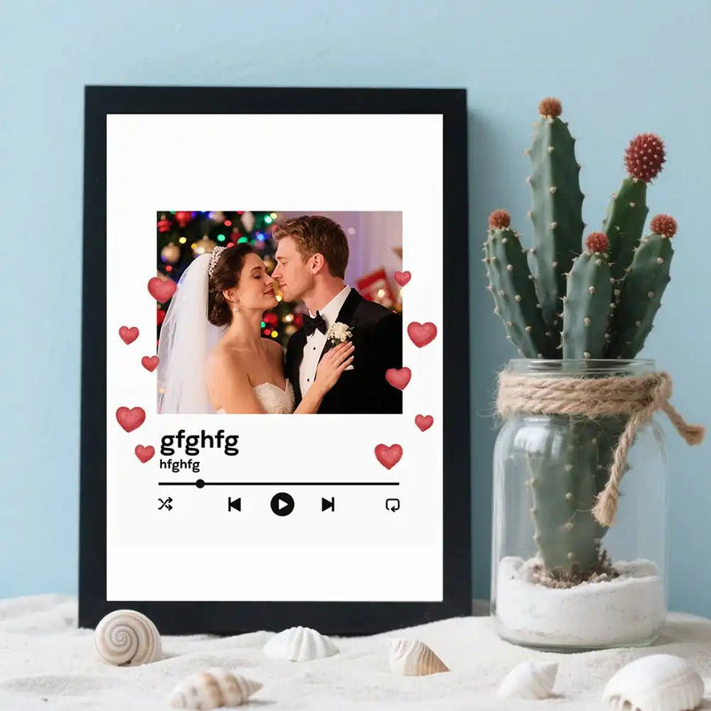 Custom Framed Paper Poster – Personalized Wedding Song Keepsake