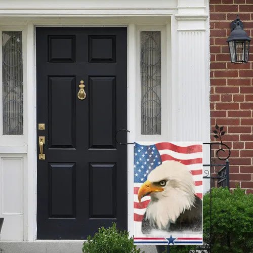 Custom Garden Flag Holiday Celebration White Linen Personalized Photo Text Outdoor Decor PrintToucan - PrintToucanHome Decor