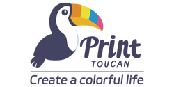 Colorful toucan logo with "Print Toucan" text and "Create a colorful life" slogan | PrintToucan