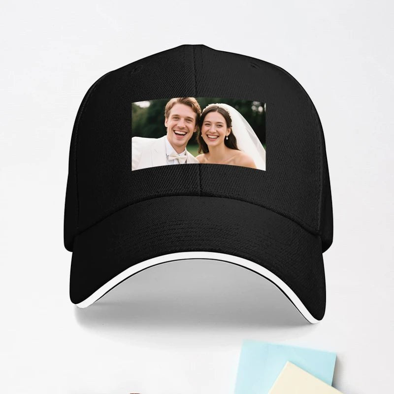 Custom Hat Photo Upload Wedding Theme PrintToucan