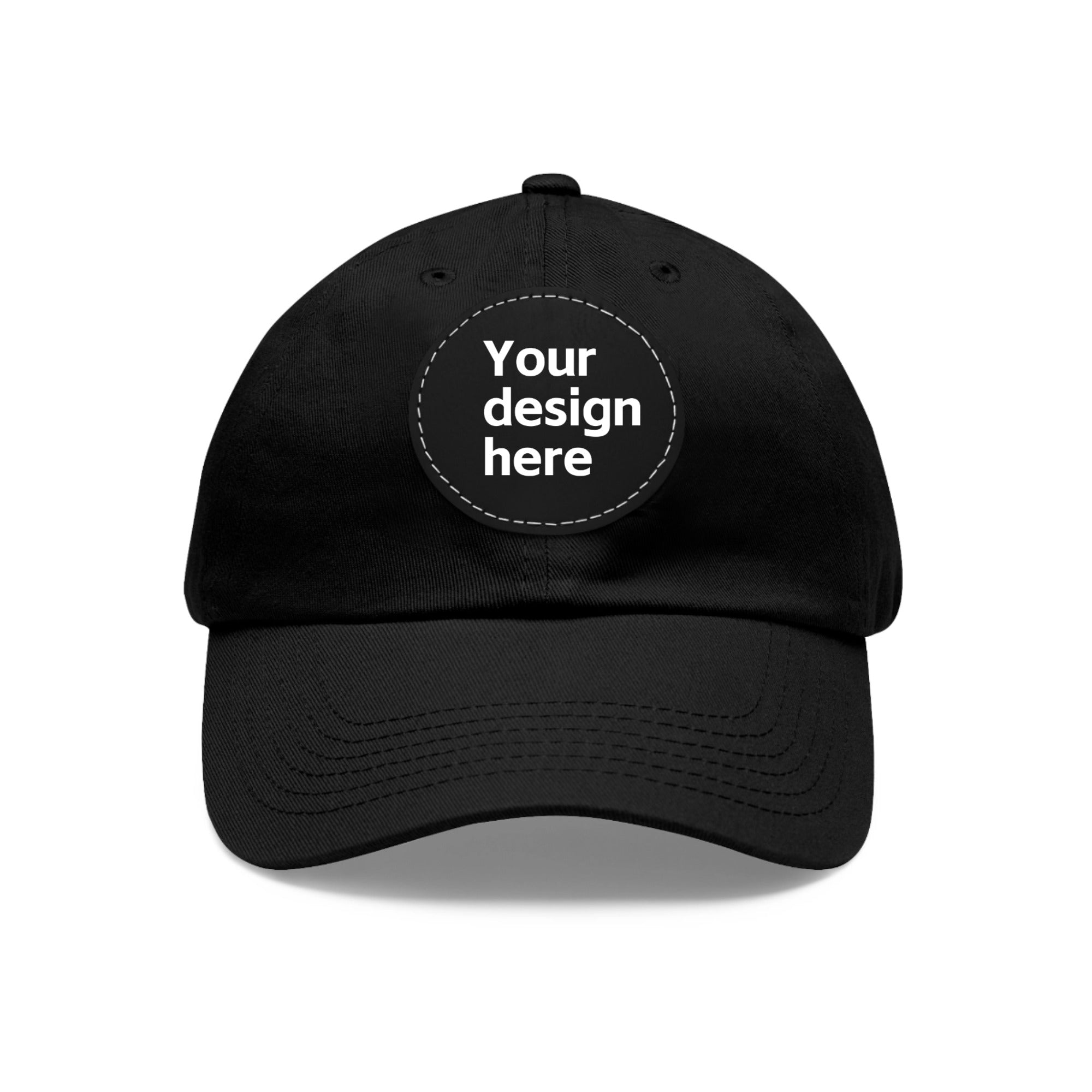 Custom Hat with Round Leather Patch Personalized Dad Hat PrintToucan - printtoucan