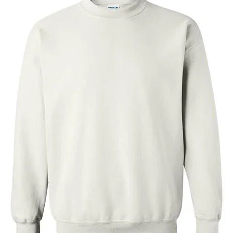 Blank ice grey crewneck sweatshirt, plain unisex pullover for custom printing, Gildan-style basic crewneck