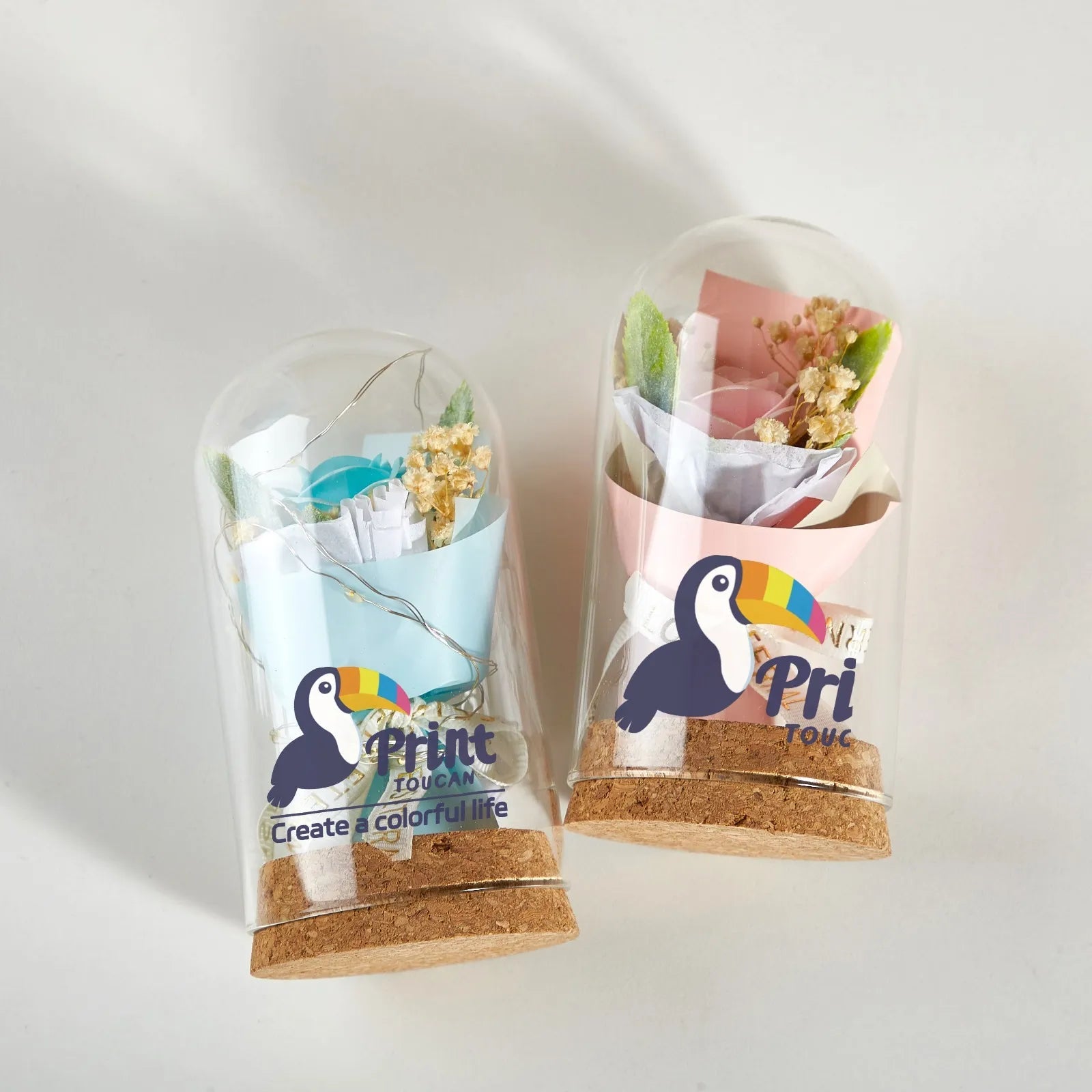 Custom Immortal Flowers Glass Cover Ornaments Valentine's Day Gifts Glass Dried Flowers Custom Photo Text PrintToucan - PrintToucanValentine's Day GiftsPrinttoucan-13.8x15.7inch（35x40）cm