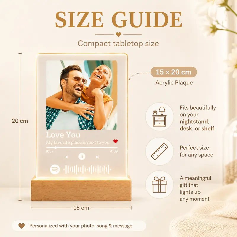Custom Instagram Post-Style Night Light – Personalized Couple Photo Acrylic Plaque Gift - PrintToucanValentine's Day Gifts