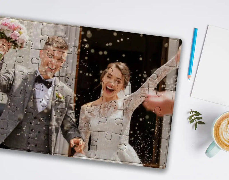 Custom Jigsaw Puzzle Wedding Photo Gift Fast Printing | PrintToucan
