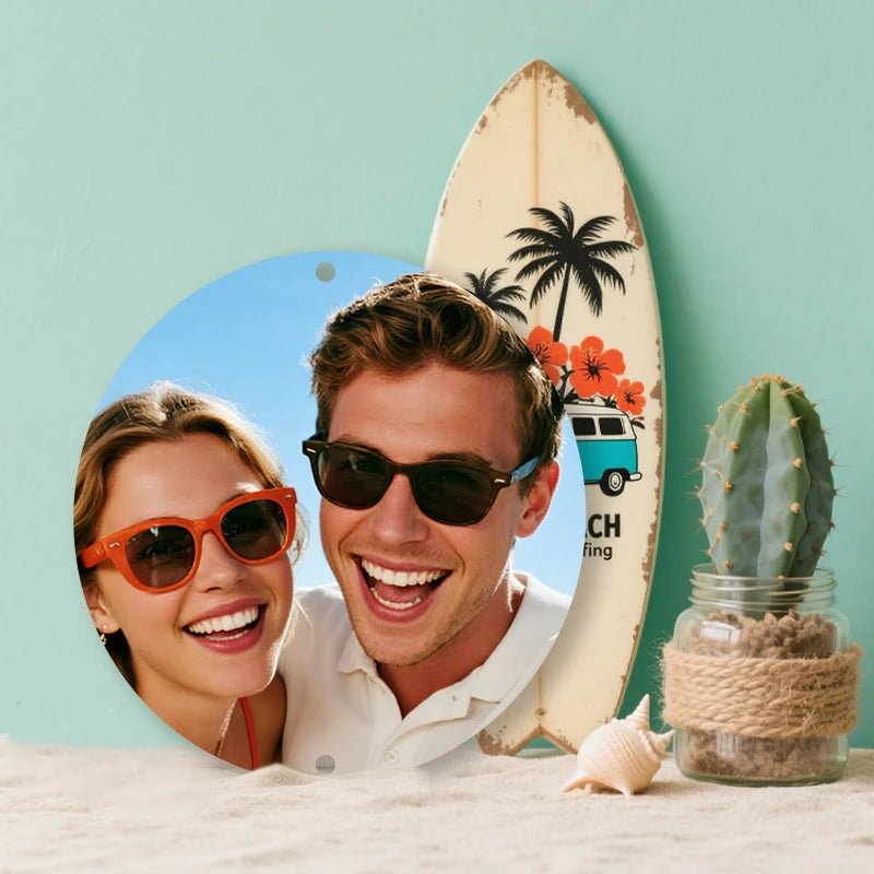 print photos Custom Metal Tin Sign Photo Upload Travel PrintToucan