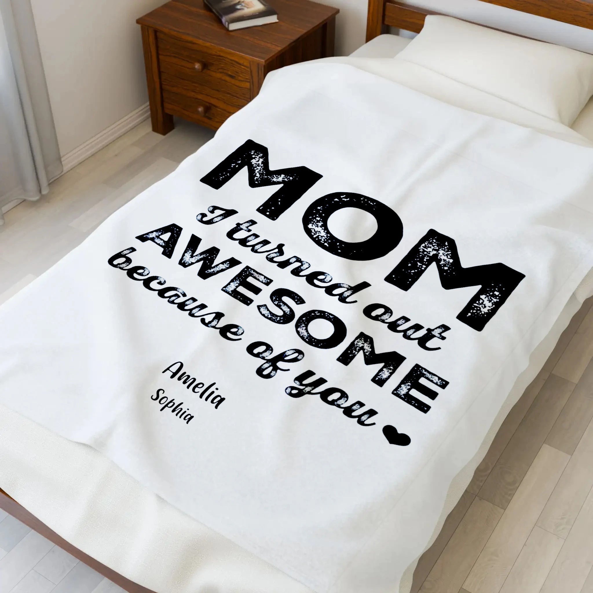 Custom Minky Blanket - Mom, a Title Just Above Queen - printtoucan