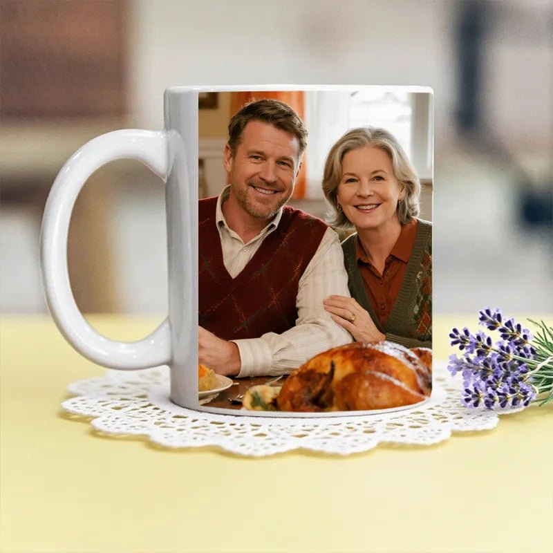 Custom Mug 12oz Thanksgiving Photo Gift PrintToucan - printtoucan
