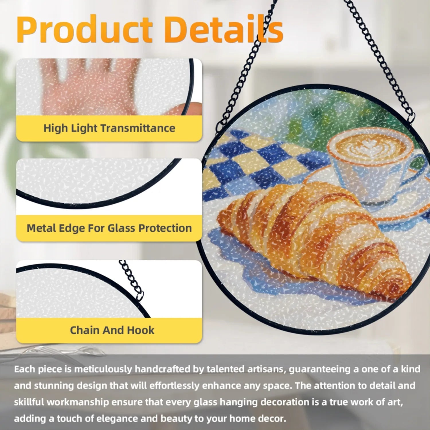 Custom Painted Glass Pendant Photo Acrylic Christmas Gift Photo Prints Personalized Made in USA PrintToucan - PrintToucanHome DecorPrinttoucan-9cm/3.5inch