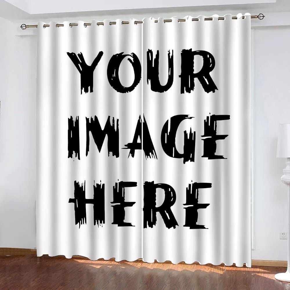 Custom Perforated Curtain With Photo & Text – Holiday Theme Photo Prints Personalized | PrintToucan - PrintToucanHome Decor