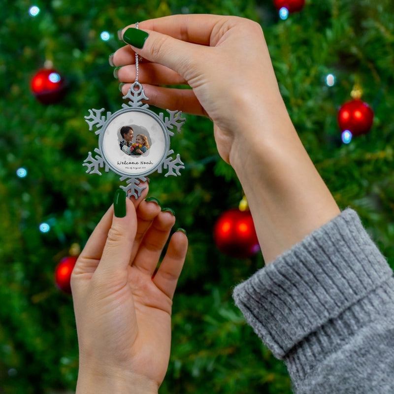 Custom Pewter Snowflake Ornament – Personalized “Loved One” Mother's Day Keepsake