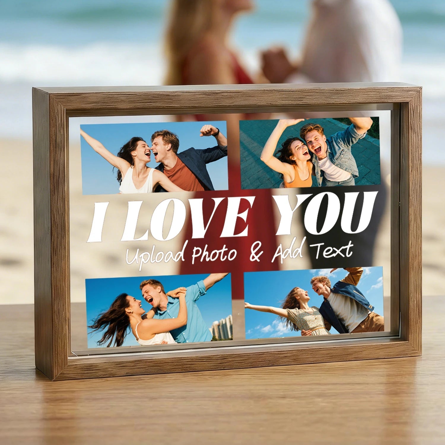Custom Photo Puzzle Frame Valentines Day Beech Wood Personalized Picture Text Home Decor PrintToucan - PrintToucanValentine's Day Gifts