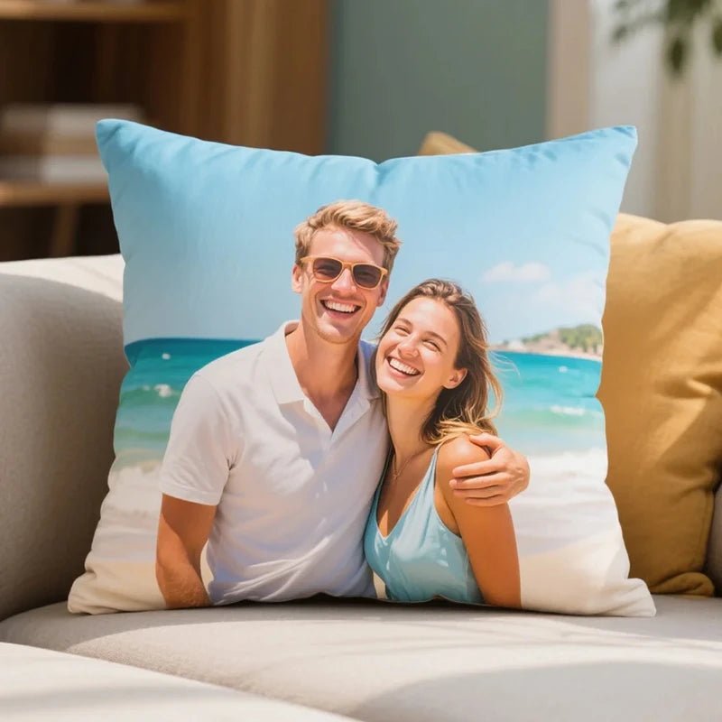Custom Pillow Photo Upload Travel PrintToucan