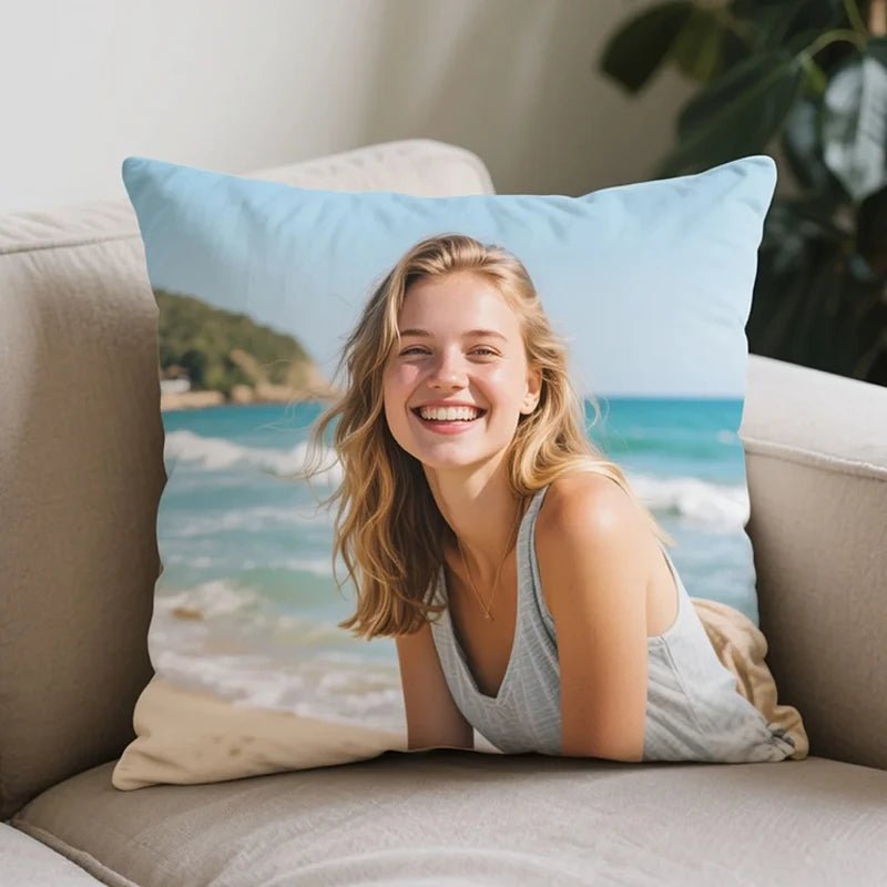 Custom Pillow Photo Upload Travel PrintToucan