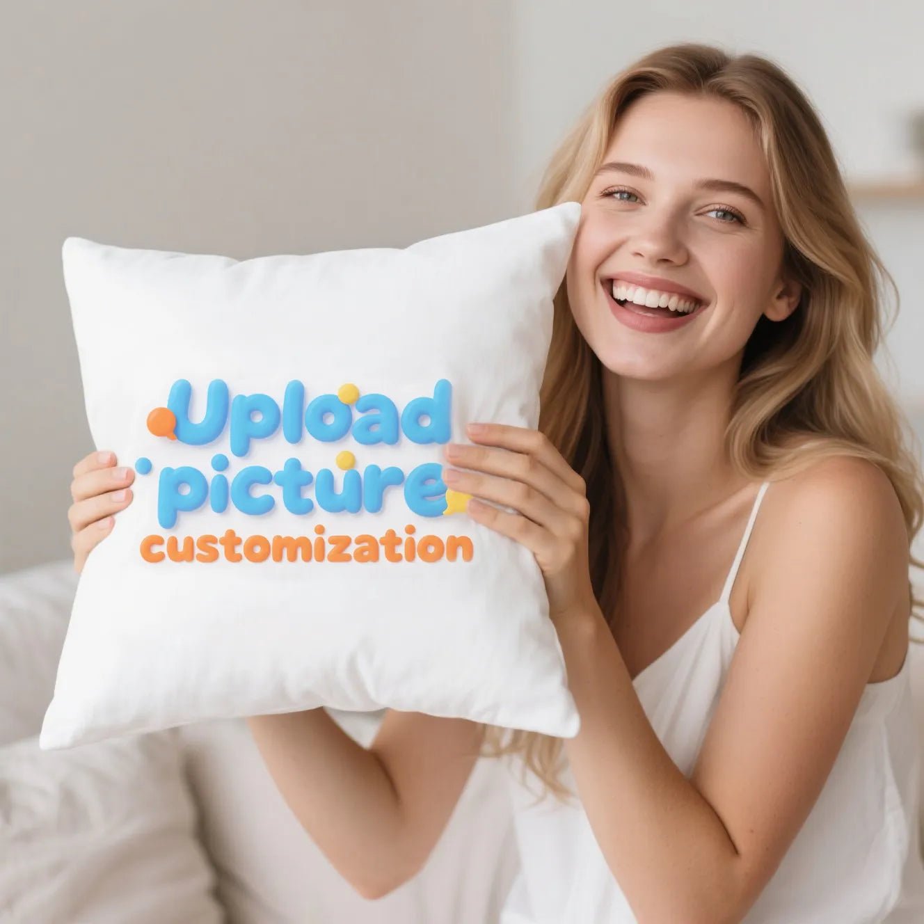 Custom Pillow with Photo & Text Color Options PrintToucan - printtoucan