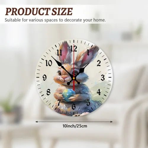 Custom Round Wall Clock MDF Personalized Photo Text Living Room Decor PrintToucan