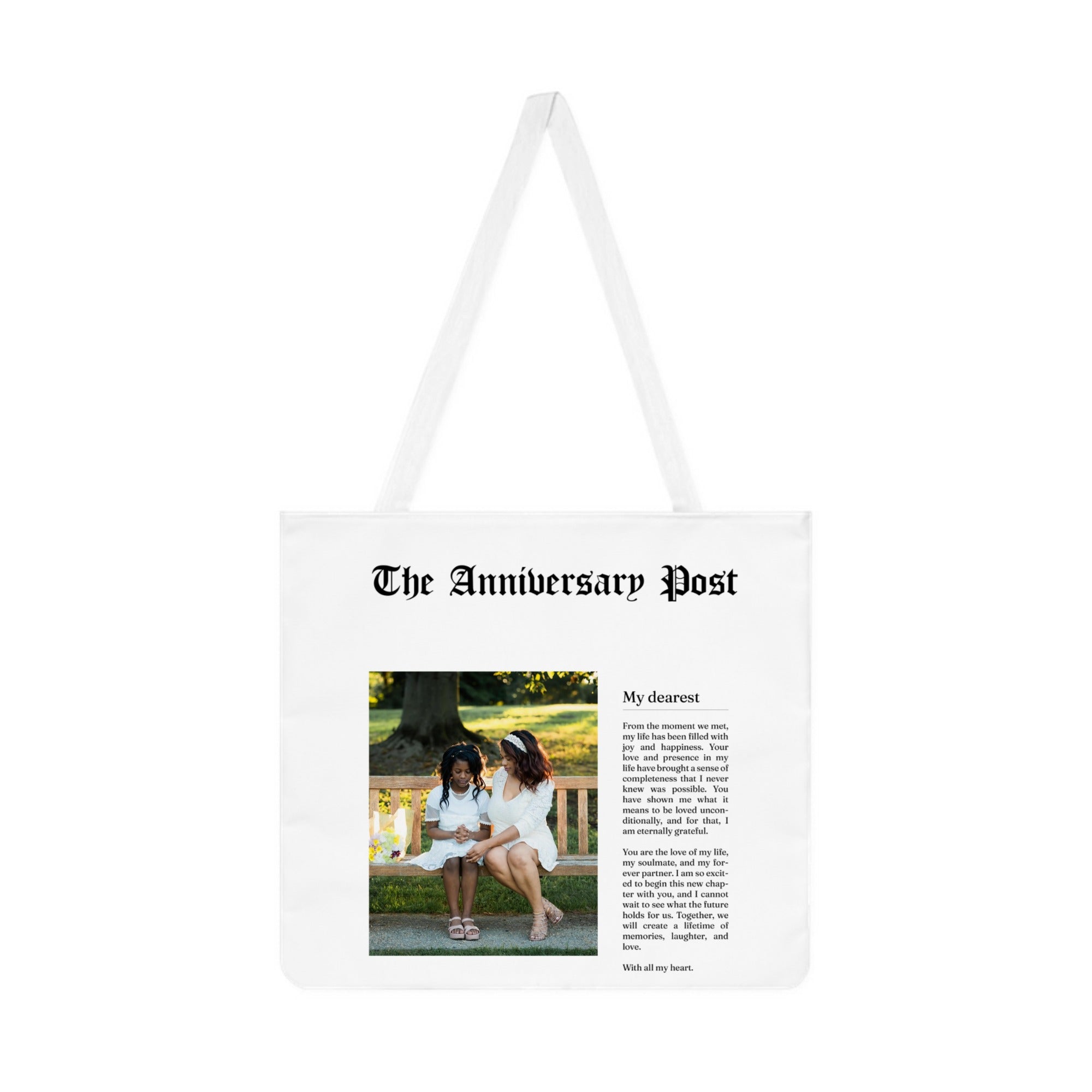 Custom Shoulder Tote Bag – The Anniversary Post Mother's Day Gift - printtoucan