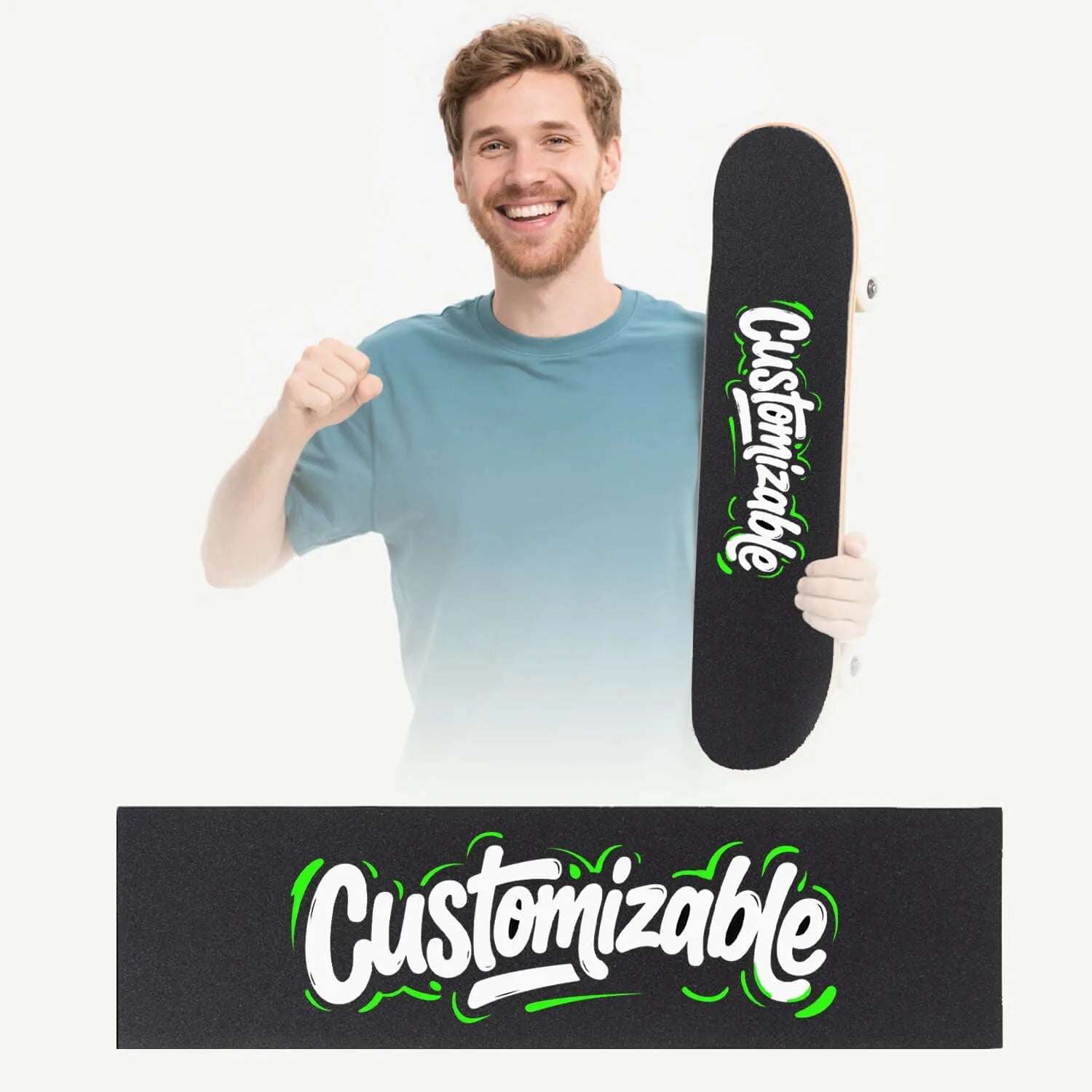 Custom Skateboarding Sticker Valentine Polyester Personalized Image Text Grip PrintToucan - PrintToucanValentine's Day GiftsPrinttoucan-13.8x15.7inch（35x40）cm-8