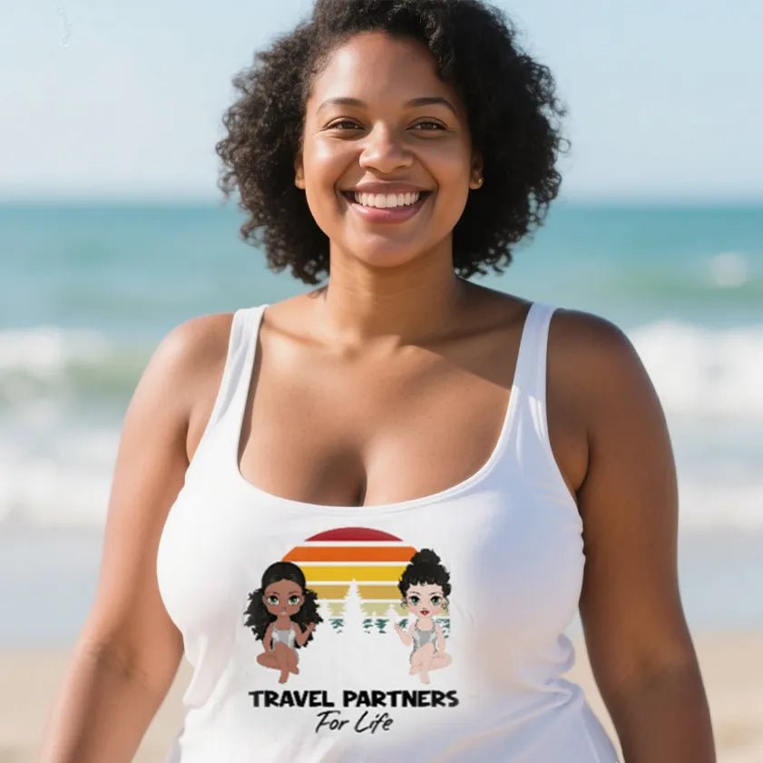 Custom Sporty Racerback Tank – Travel Partners - printtoucan