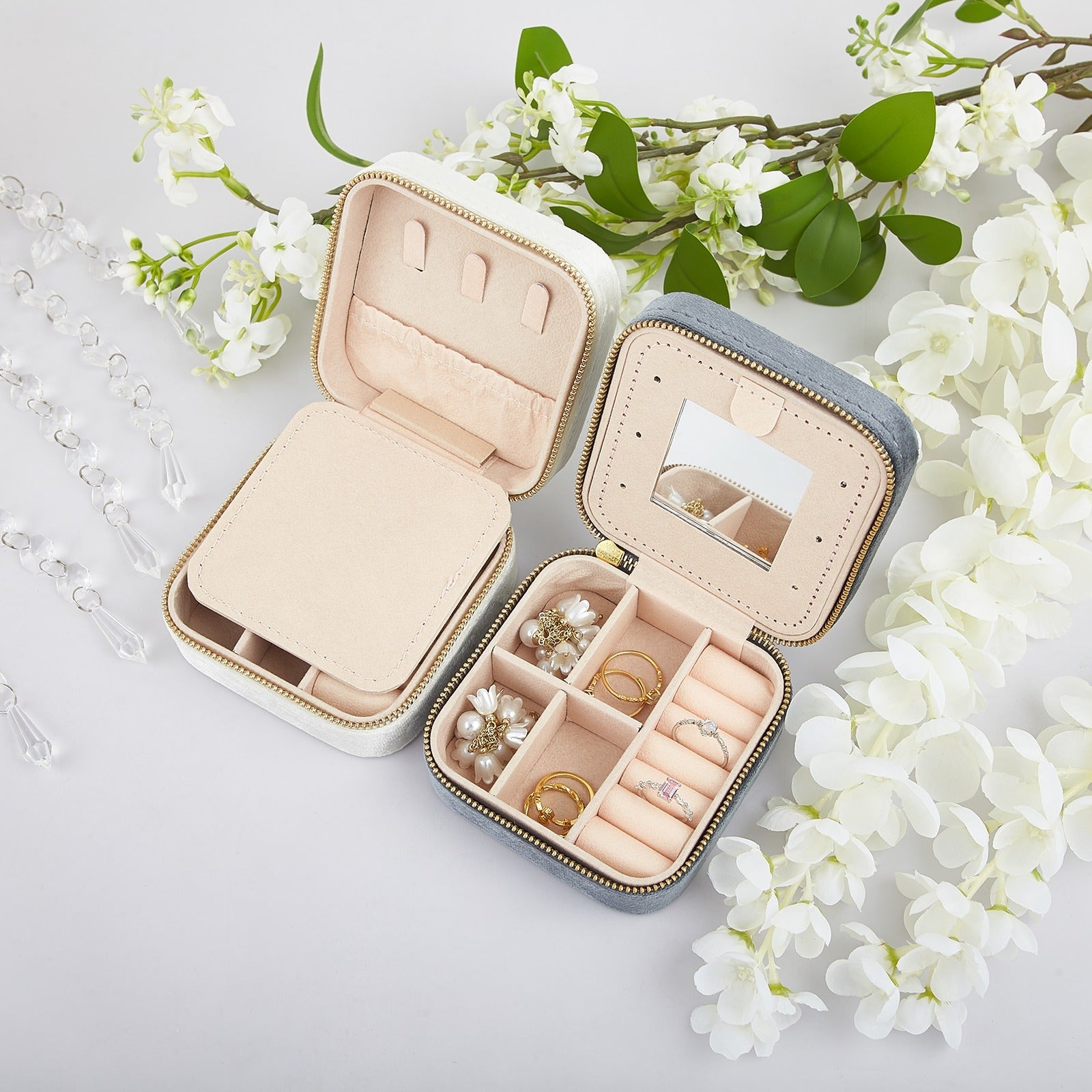 Custom Square Velvet Jewelry Box Valentine’s Day Velvet Text Personalized Gift Made In USA PrintToucan - PrintToucanValentine's Day Gifts