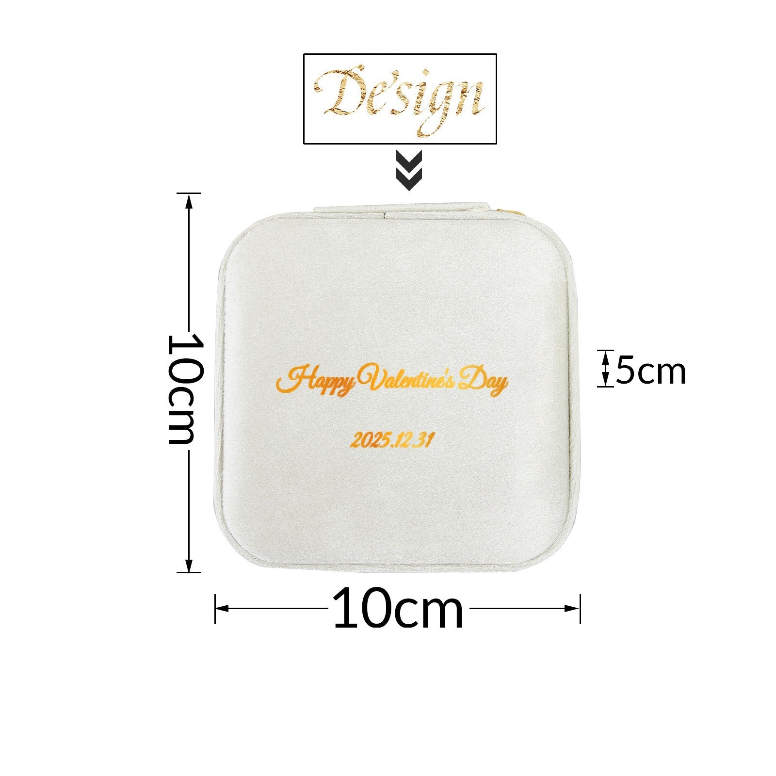 Custom Square Velvet Jewelry Box Valentine’s Day Velvet Text Personalized Gift Made In USA PrintToucan - PrintToucanValentine's Day Gifts