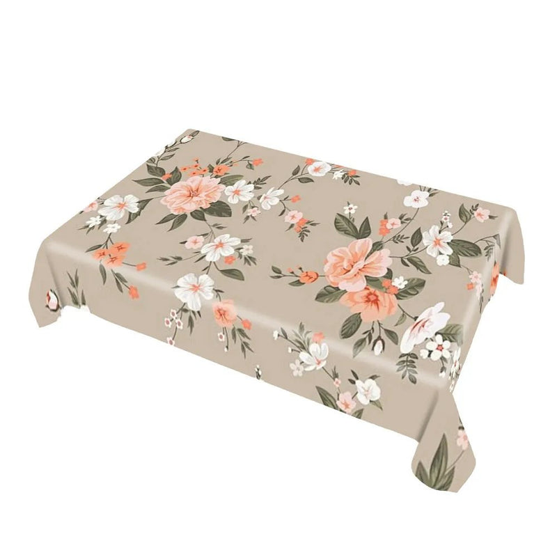 Custom Tablecloth Rectangle Peach Skin Fabric Photo Text Personalized Home Decor PrintToucan