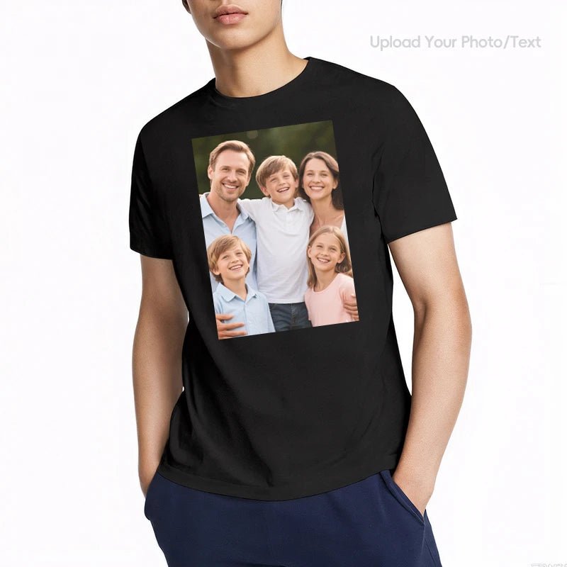 Custom Tee 230g Cotton Short Sleeve Photo Upload Family PrintToucan