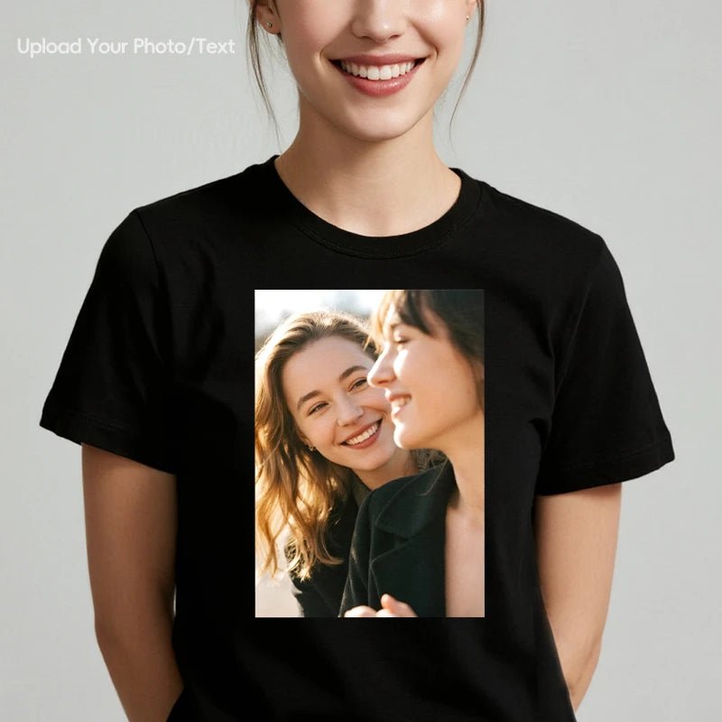 Custom Tee 230g Cotton Short Sleeve Photo Upload Friendship PrintToucan