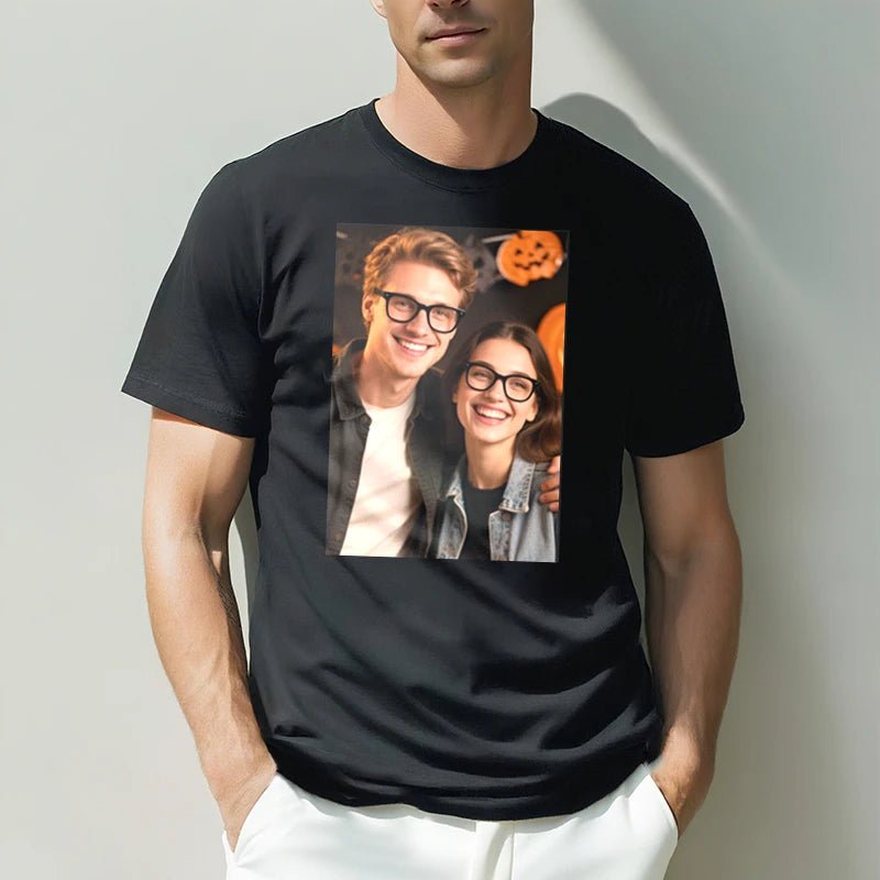 Custom Tee 230g Cotton Short Sleeve Photo Upload Halloween PrintToucan