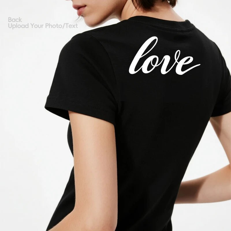 Custom Tee 230g Cotton Short Sleeve Photo Upload Lovers PrintToucan